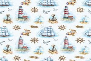 Nautical watercolor seamless pattern