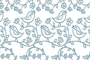 pattern with birds and flowers