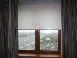 Рулонные шторы в зале