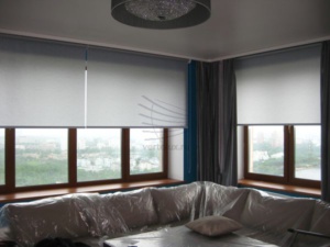 Рулонные шторы в зале